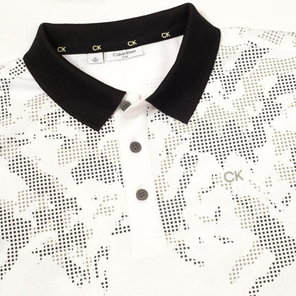 Calvin Klein Nashua Printed Polo Shirt - White Black Online Sale