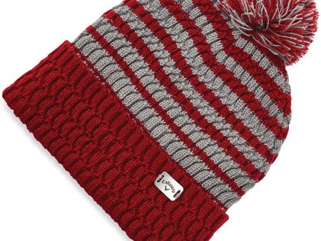 Callaway Winter Pom Pom Beanie - Cardinal Red Grey on Sale