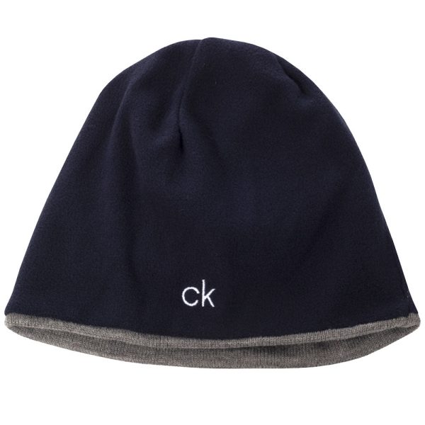 Calvin Klein React Reversible Beanie - Grey Marl Navy Cheap