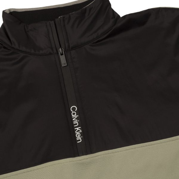 Calvin Klein Malden 1 4 Zip Pullover - Cameo Green Online now