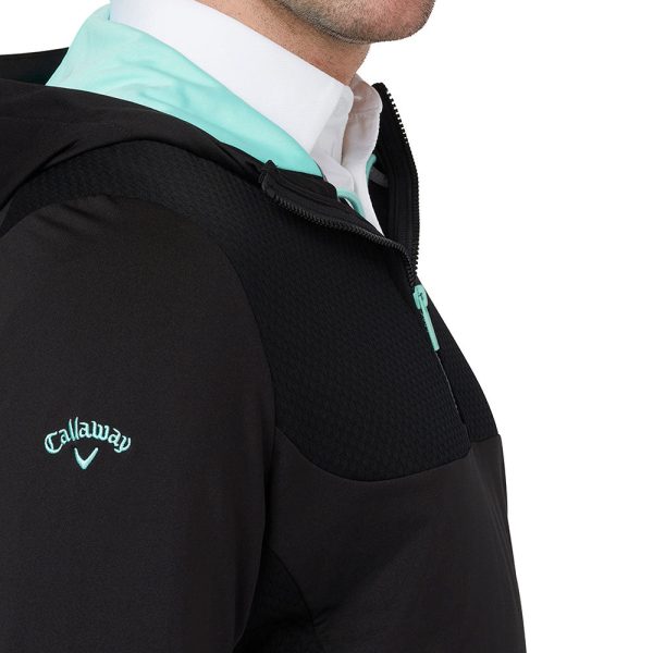 Callaway 1 4 Zip Mixed Media Technical Hoodie - Caviar Sale