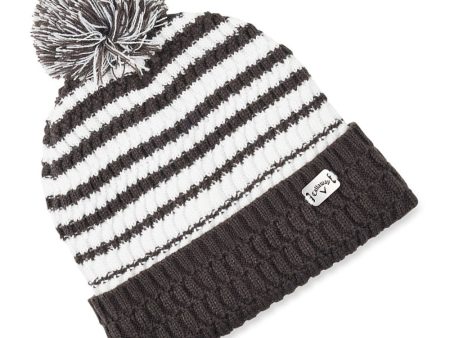 Callaway Winter Pom Pom Beanie Hat - Charcoal White Fashion