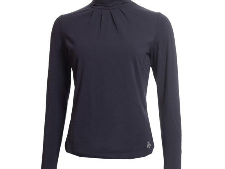 Green Lamb Regan Cotton Roll Neck Top - Navy Online Sale