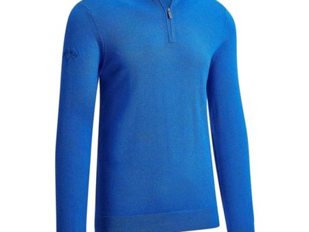 Callaway Merino Wool 1 4 Zip Pullover - Surfing Blue Discount