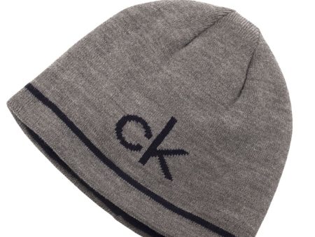 Calvin Klein React Reversible Beanie - Grey Marl Navy Cheap