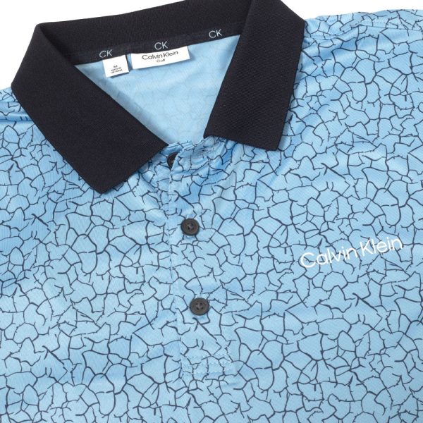 Calvin Klein Fracture Print Polo Shirt - Boy Blue Online