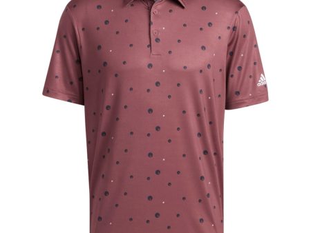 Adidas Ultimate Allover Print Polo Shirt - Quiet Crimson Crew Navy White For Cheap