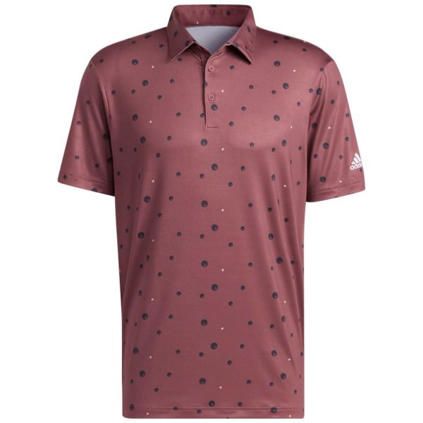 Adidas Ultimate Allover Print Polo Shirt - Quiet Crimson Crew Navy White For Cheap