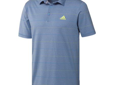 adidas Ultimate 365 Heathered Stripe Polo Shirt - Trace Royal Solar Yellow Light Blue For Discount