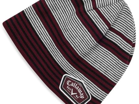 Callaway Winter Chill Beanie - White Black Maroon For Sale