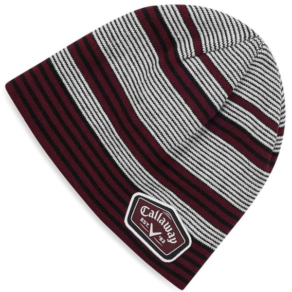 Callaway Winter Chill Beanie - White Black Maroon For Sale