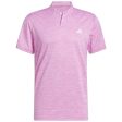 adidas Textured Stripe Polo Shirt - Lucid Fuchsia White Discount