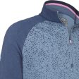 Callaway Chev Print Chillout 1 4 Zip Pullover - Peacoat Heather Supply