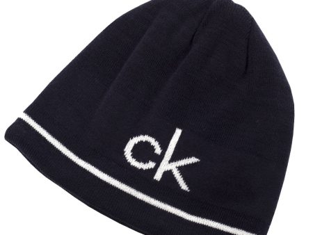 Calvin Klein React Reversible Beanie - Navy White Online Hot Sale