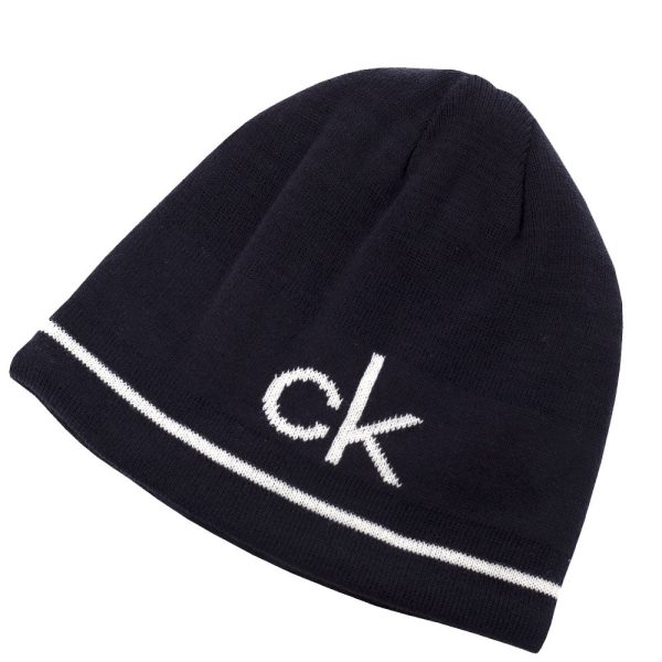 Calvin Klein React Reversible Beanie - Navy White Online Hot Sale