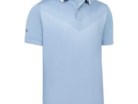 Callaway Ombre Chev Print Polo Shirt - Faded Denim Discount