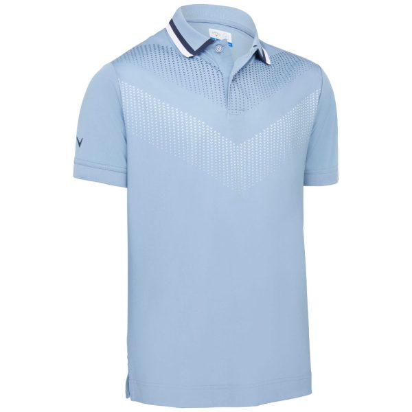 Callaway Ombre Chev Print Polo Shirt - Faded Denim Discount