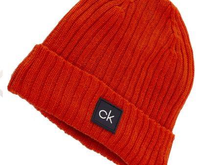 Calvin Klein Chunky Knit Beanie - Blaze Cheap