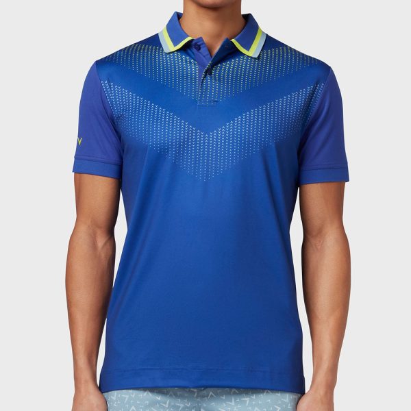 Callaway Ombre Chev Print Polo Shirt - Clematis Blue For Cheap