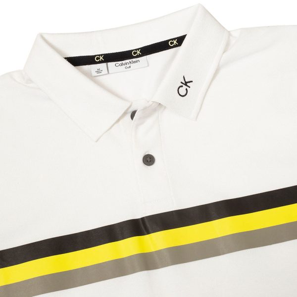 Calvin Klein Parker Polo Shirt - White Acid Yellow Cheap