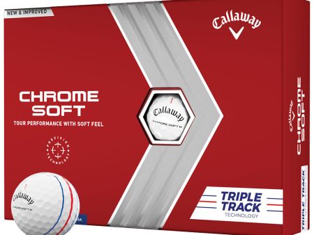 Callaway Chrome Soft Triple Track Golf Balls - White - 12 Pack Supply