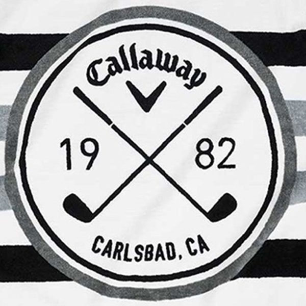 Callaway Tour Towel - White Black Charcoal For Discount