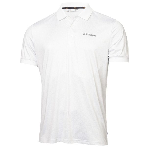 Calvin Klein Fracture Print Polo Shirt - White Pale Silver Fashion