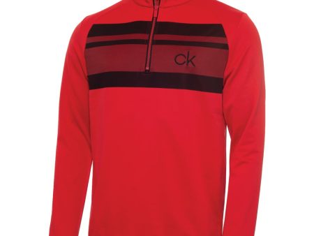 Calvin Klein Taylor Half Zip Sweater - Power Red Cheap