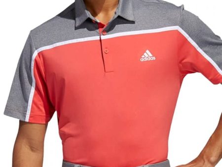 adidas Ultimate356 3-Stripe Polo Shirt - Coral Grey Discount