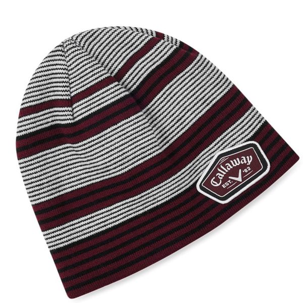 Callaway Winter Chill Beanie - White Black Maroon For Sale