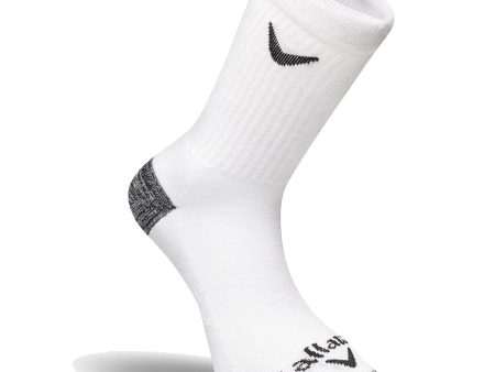 Callaway Sport Crew Socks (3 Pack) - White Discount