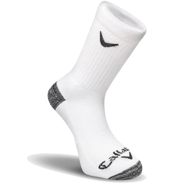 Callaway Sport Crew Socks (3 Pack) - White Discount