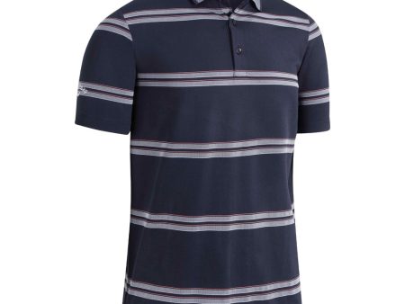 Callaway Oxford Stripe Polo Shirt - Peacoat Online