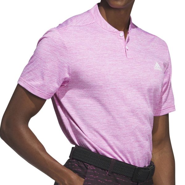 adidas Textured Stripe Polo Shirt - Lucid Fuchsia White Discount