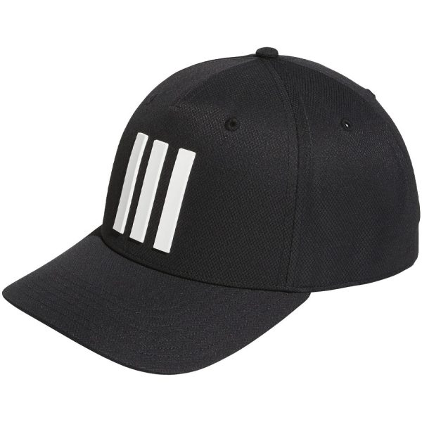 adidas Tour 3 Stripe Cap - Black White For Sale