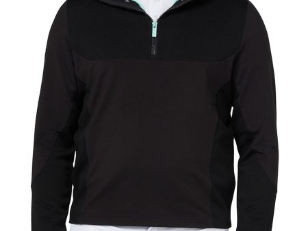 Callaway 1 4 Zip Mixed Media Technical Hoodie - Caviar Sale