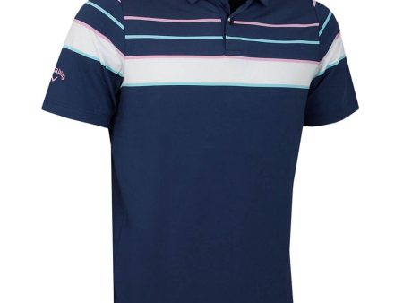 Callaway Resort Ventilated Shoulder Block Polo Shirt - Peacoat Online Hot Sale