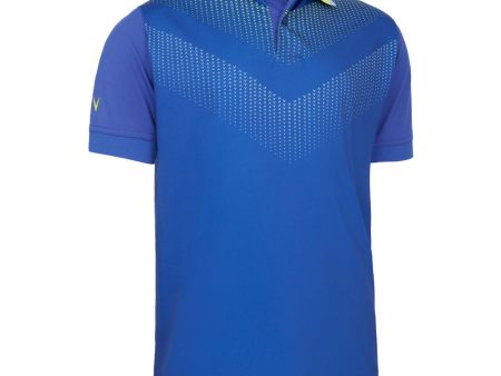 Callaway Ombre Chev Print Polo Shirt - Clematis Blue For Cheap