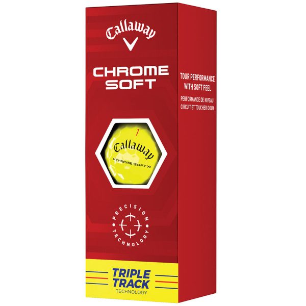 Callaway Chrome Soft Triple Track Golf Balls - Yellow - 12 Pack Hot on Sale