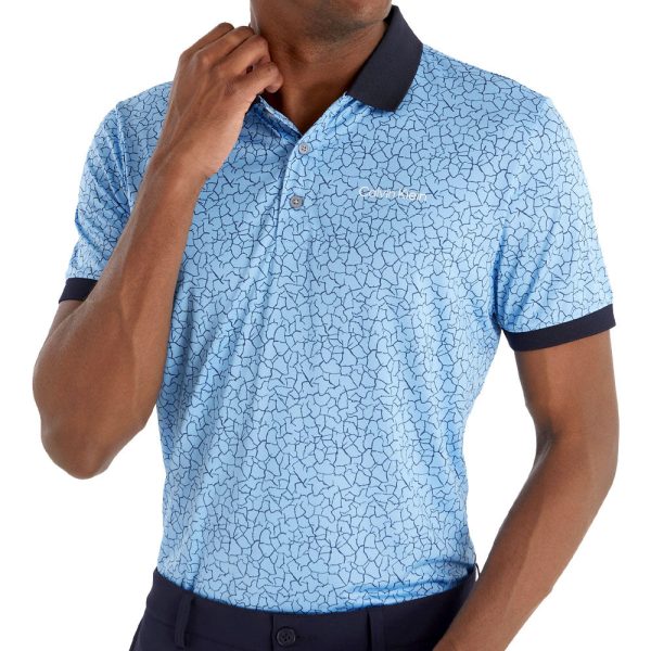 Calvin Klein Fracture Print Polo Shirt - Boy Blue Online